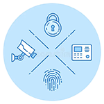 Integrated security and access control system icon