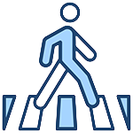 Pedestrian access control walkway icon